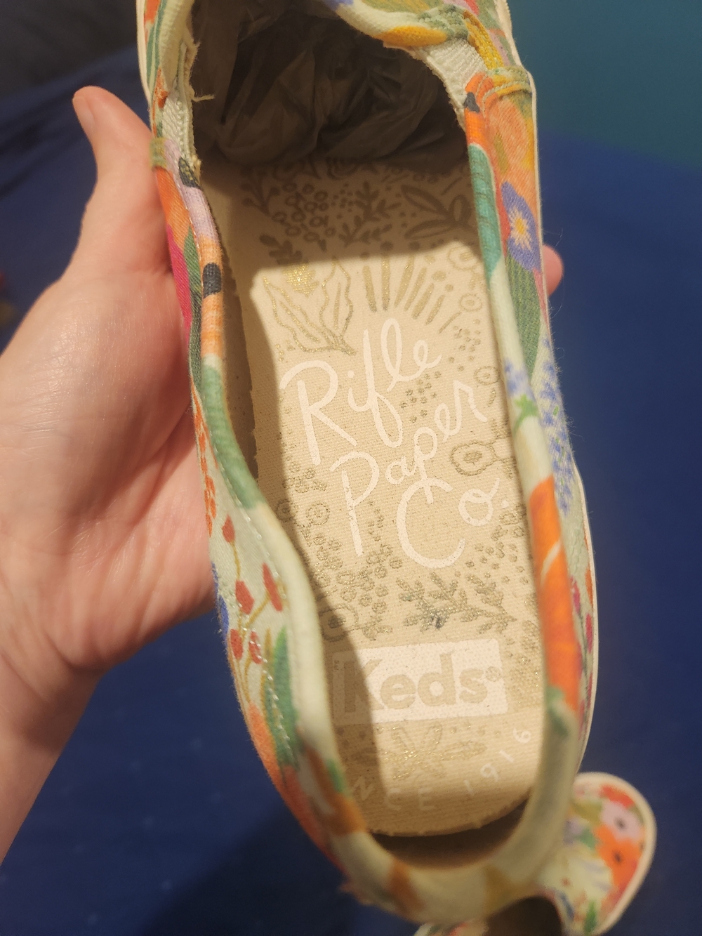 Keds + Rifle Paper Co. Floral Slip-On Canvas Sneakers - Women's 10 - Picture 3 of 8